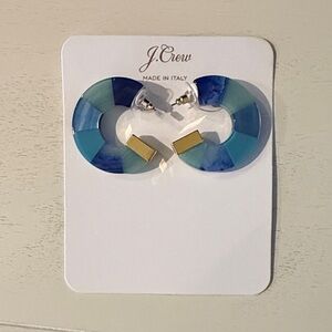 J. Crew Multicolor Blue and Gold Earrings NWT